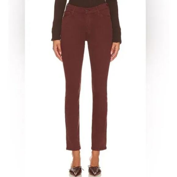 MOTHER Denim - Mother Jeans Womens 33 The Mid Rise Rider Ankle Corduroy Hopscotch Brown Pockets